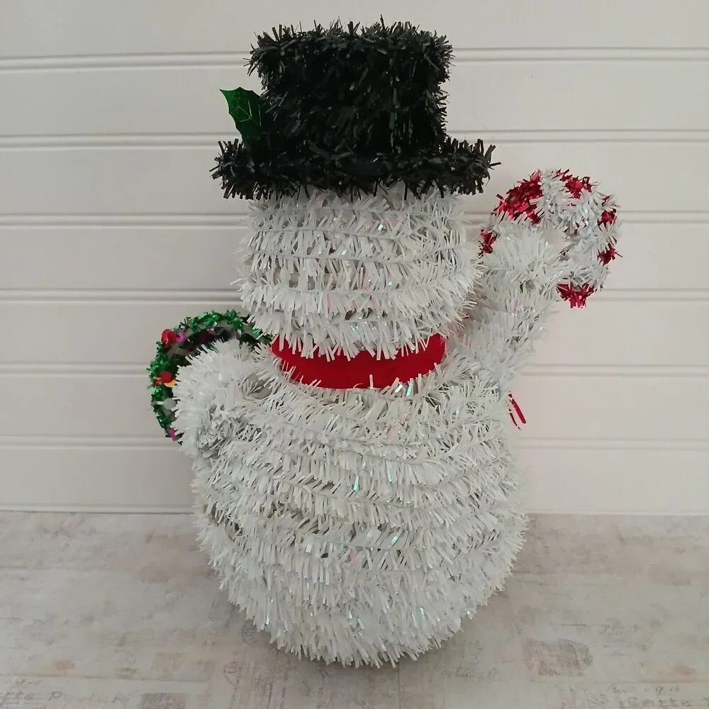 Vintage Tinsel Snowman 12